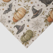 Oude katten pompoenen Halloween Tissuepapier (Detail)