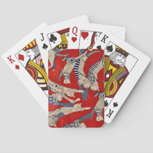 Oude Katten Stof Design Speelkaarten