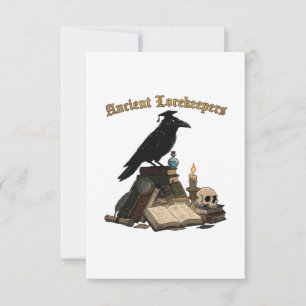 Oude Kennisbewaarder Raven Dark Academia Gotisch Bedankkaart