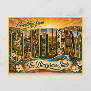 Oude Kentucky Groet Vanansichtkaart Briefkaart
