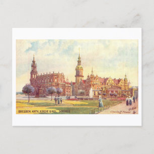 Oude kerk en paleis in Dresden, Duitsland Briefkaart