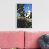 Oude kerk in Slotino Village, in de buurt van Mosk Canvas Afdruk (Insitu (Woonkamer))