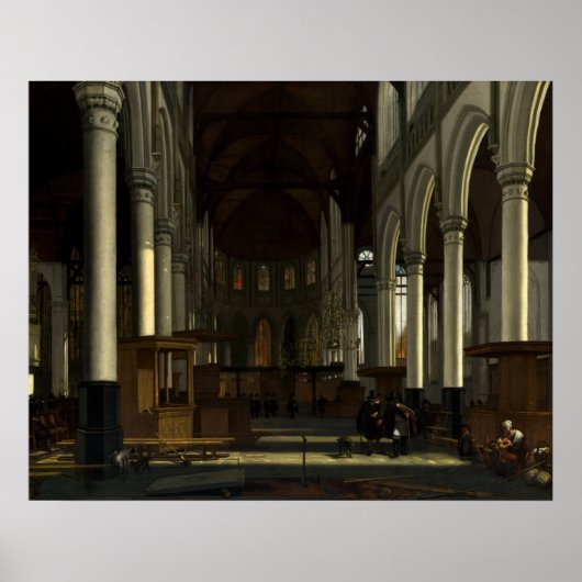 Oude Kerk - Poster d'Art fin Emanuel de Witte (Devant)
