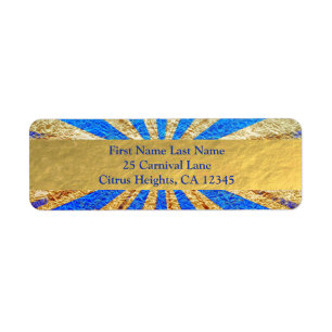 Oude Kermis Carnaval Royal Blauw Goud Folie Feest Etiket