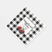 Oude Kersen zwart wit geruit Servet (Hoek)