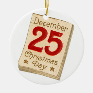 Oude kerst, 25 december keramisch ornament