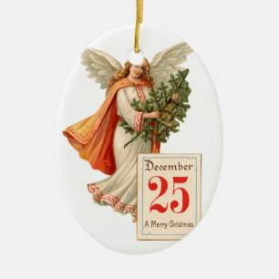Oude kerst, Angel Keramisch Ornament