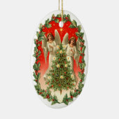 Oude kerst, Angels Keramisch Ornament (Rechts)
