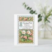 Oude kerst, bloem feestdagenkaart (Staand voorkant)