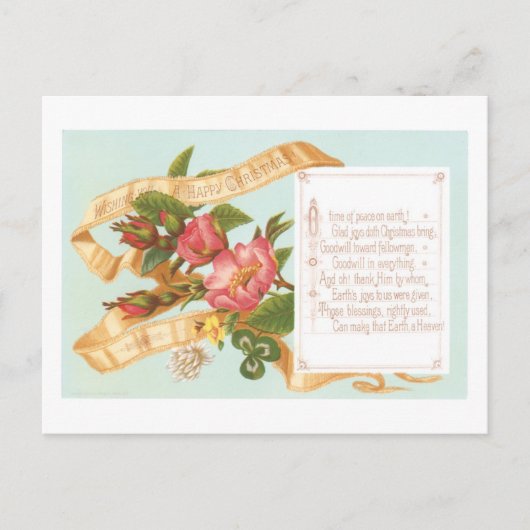 Oude kerst, bloem feestdagenkaart (Voorkant)