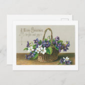 Oude kerst, bloem feestdagenkaart (Voorkant / Achterkant)