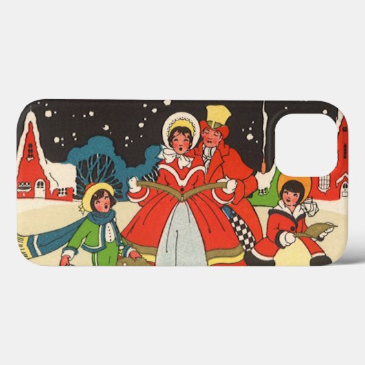 Oude Kerst, een Familie die Kerstliederen Zingt Case-Mate iPhone Case (Achterkant (horizontaal))