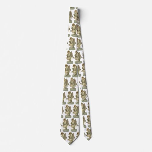 Oude kerst engel bloemen, Victoriaanse di-cut Stropdas (Voorkant)