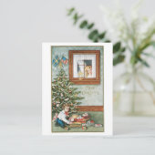 Oude kerst feestdagenkaart (Staand voorkant)