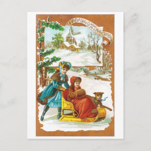 Oude kerst, gesmeed feestdagenkaart