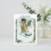 Oude kerst, gezaagd feestdagenkaart (Staand voorkant)