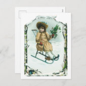 Oude kerst, gezaagd feestdagenkaart (Voorkant / Achterkant)