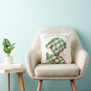 Oude Kerst Gingham Hond Knuffeldier Kussen