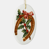 Oude kerst, Hoefijzer Keramisch Ornament (Rechts)