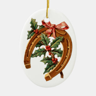 Oude kerst, Hoefijzer Keramisch Ornament