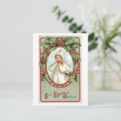 Oude kerst, Holly Feestdagenkaart (Staand voorkant)