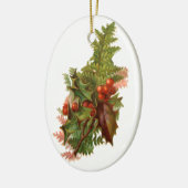 Oude kerst, Holly Keramisch Ornament (Links)