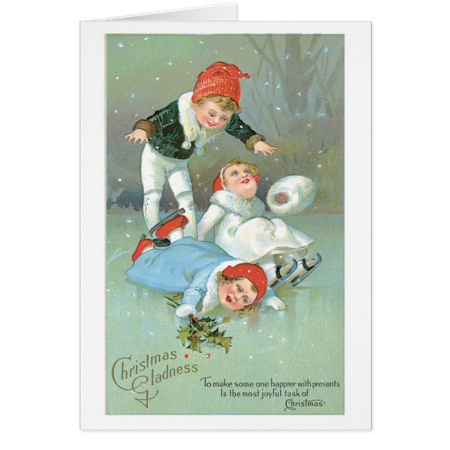 Oude kerst, ijsschaatsen (Voorkant)