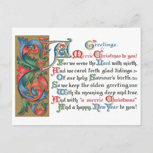 Oude kerst Kaart (Voorkant)