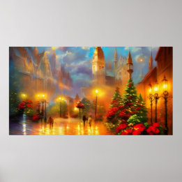 Oude kerst kunst poster