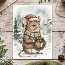 Oude Kerst Muis Vakantie Bos