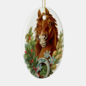 Oude kerst, paard keramisch ornament (Rechts)