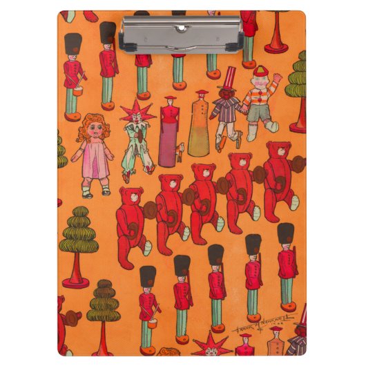 Oude Kerst Parade 1907 Puck Magazine Klembord (Voorkant)