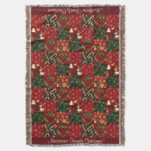 Oude Kerst Patchwork Dekbed Familienaam Deken (Voorkant Verticaal)