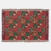 Oude Kerst Patchwork Dekbed Familienaam Deken (Voorkant)