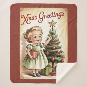 Oude Kerst Sherpa Deken