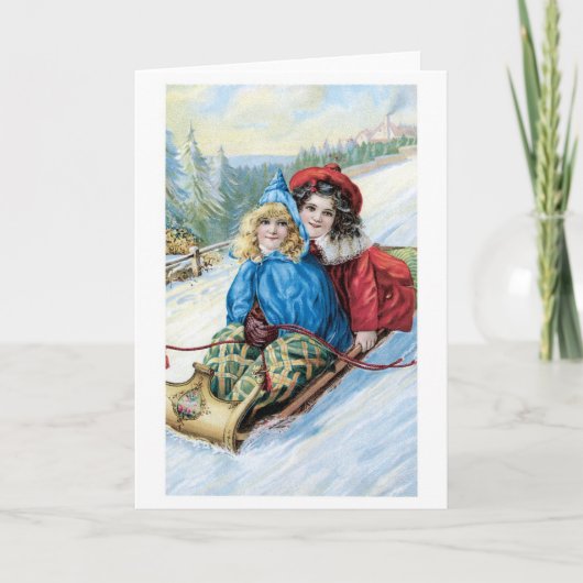 Oude kerst, slaadding feestdagen kaart (Voorkant)