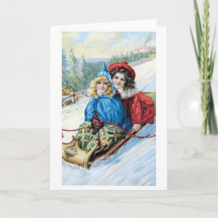 Oude kerst, slaadding feestdagen kaart