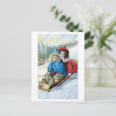 Oude kerst, slaadding feestdagenkaart (Staand voorkant)