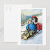 Oude kerst, slaadding feestdagenkaart (Voorkant / Achterkant)