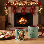 Oude Kerst Teddybeer Mok