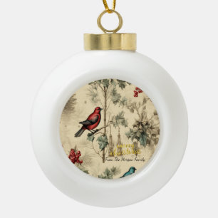 Oude Kerst vogels hulstbes Keramische Bal Ornament