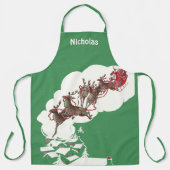 Oude Kerstavond, Retro Kerstman in slee Schort (Voorkant)