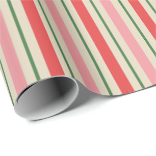 Oude kerstband roze rood cadeaupapier