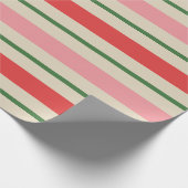 Oude kerstband roze rood cadeaupapier (Hoek)