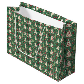 Oude Kerstboom en -ornamenten in bosgroen Groot Cadeauzakje