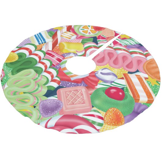 Oude kerstboomrok met gevesdroogde Snoep Kerstboom Rok (Gekanteld)