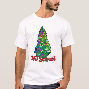 Oude kerstboomslogan t-shirt