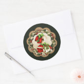 Oude kerstdame Holiday Ronde Sticker (Envelop)