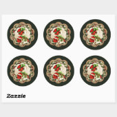 Oude kerstdame Holiday Ronde Sticker (Vel)