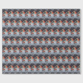 Oude kerstfeestdag kinder feestdag cadeaupapier (Vlak)